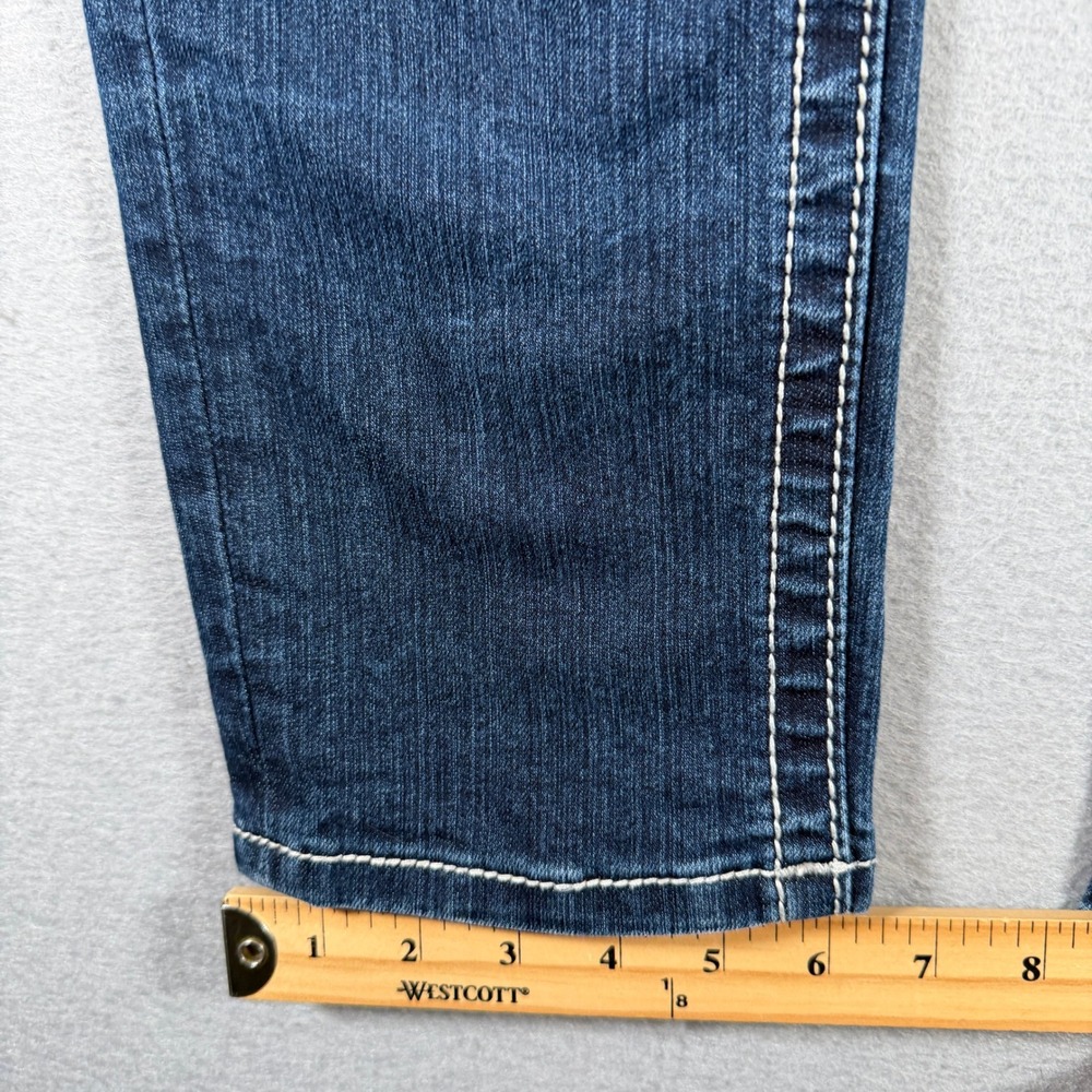 Miss Me Signature Skinny Jeans Dark Wash Thick Stitch Embellished JS5014S58 31 - Picture 7 of 16